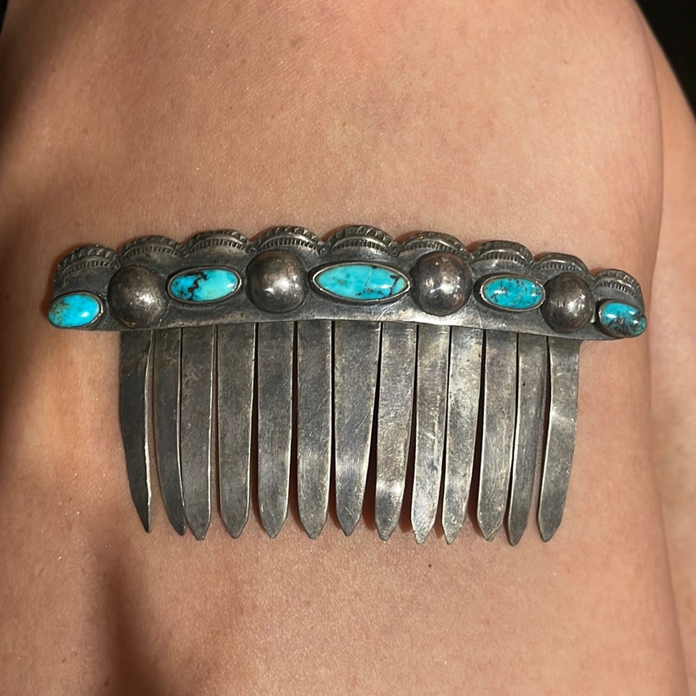 Genuine Vintage Turquoise hair accessory